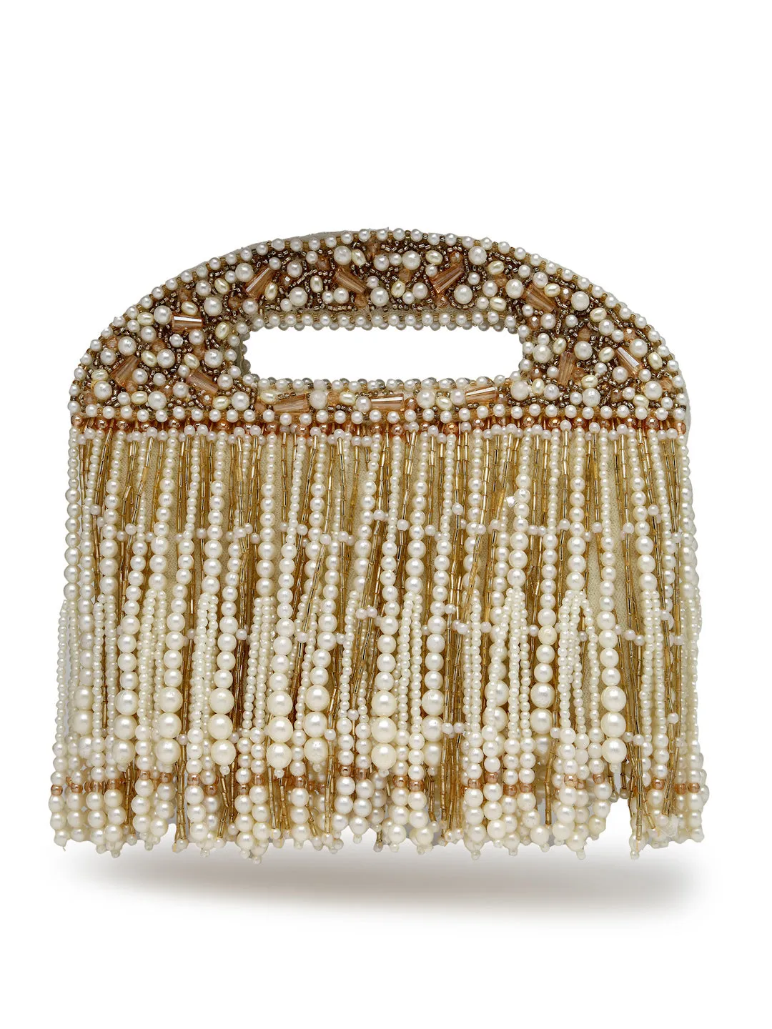Droop Abstract Embellished Velvet Clutch