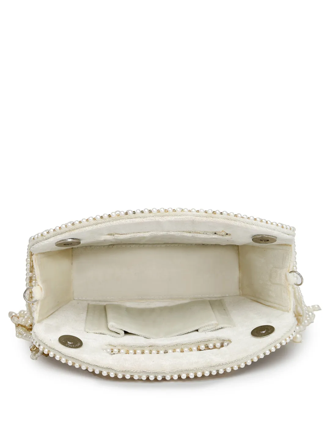 Droop Abstract Embellished Velvet Clutch