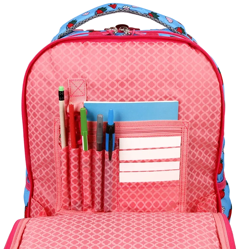 Duo Rolling Backpack With Detachable Lunch Box Set (18 Inch) in Strawberry