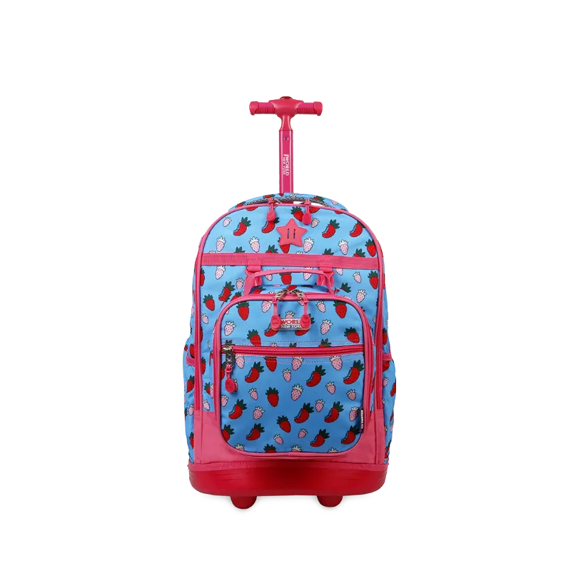 Duo Rolling Backpack With Detachable Lunch Box Set (18 Inch) in Strawberry