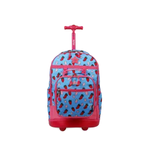 Duo Rolling Backpack With Detachable Lunch Box Set (18 Inch) in Strawberry