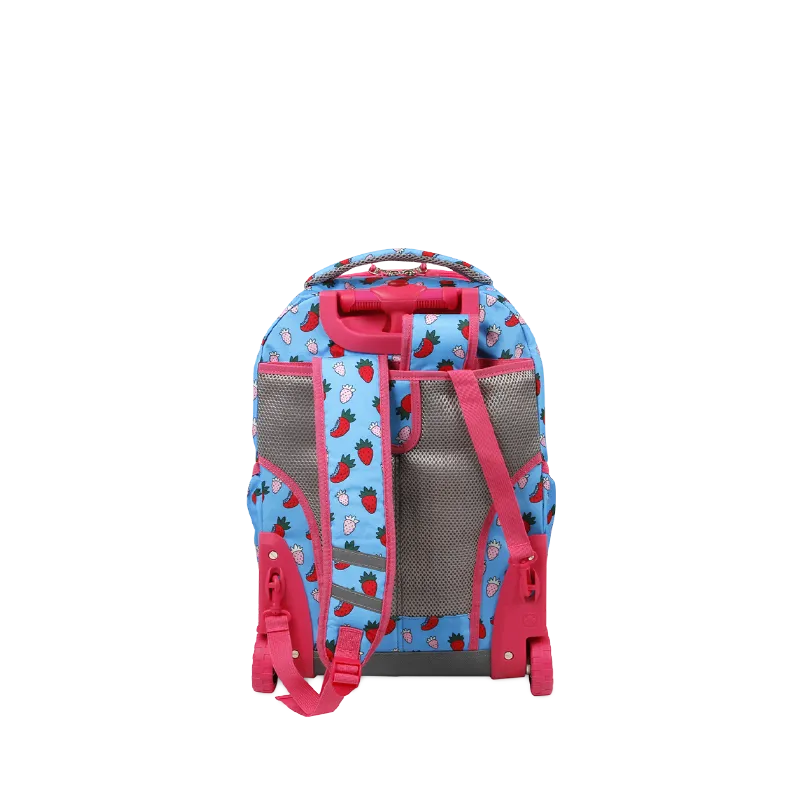Duo Rolling Backpack With Detachable Lunch Box Set (18 Inch) in Strawberry