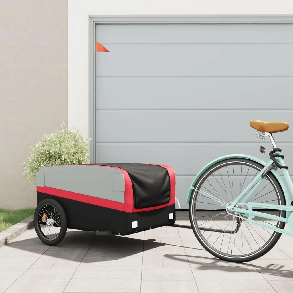 Durable Bike Trailer for Stress-Free Transport, with High Load Capacity of 99.2 lb, Adventure and Daily Errands, Black and Red