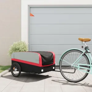 Durable Bike Trailer for Stress-Free Transport, with High Load Capacity of 99.2 lb, Adventure and Daily Errands, Black and Red