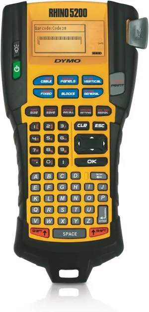 DYMO Industrial Label Maker | Rhino 5200 Label Maker, Time-Saving Hot Keys, Prints Fast, Durable Label Maker for Job Sites and Heavy-Duty Labeling Jobs