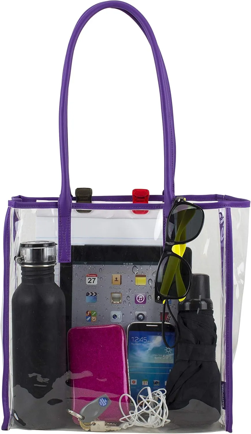 Eastsport Clear Handbag Bundle Set, Heavy Duty PVC Transparent See Through Daypack Tote Bag for College Workplace