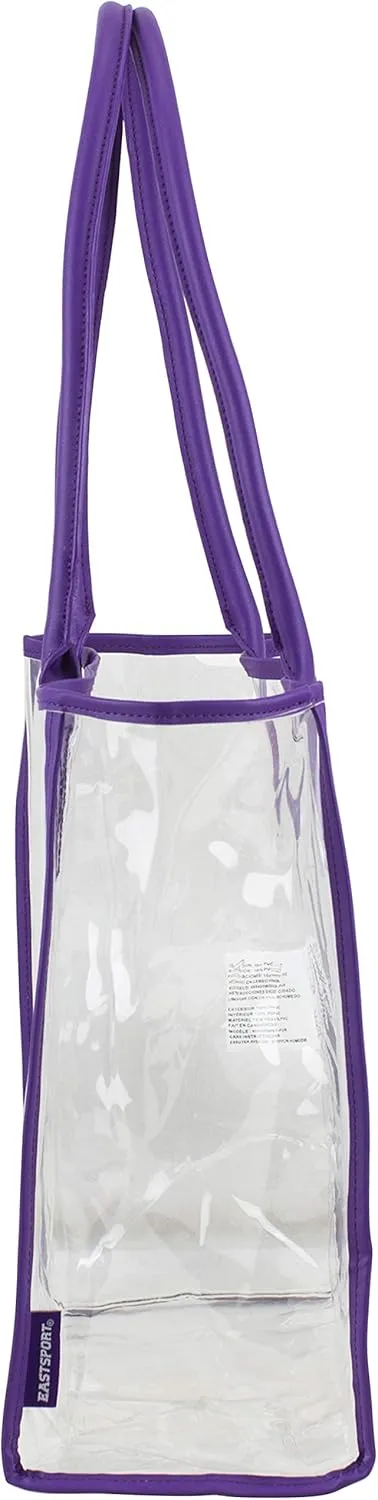 Eastsport Clear Handbag Bundle Set, Heavy Duty PVC Transparent See Through Daypack Tote Bag for College Workplace