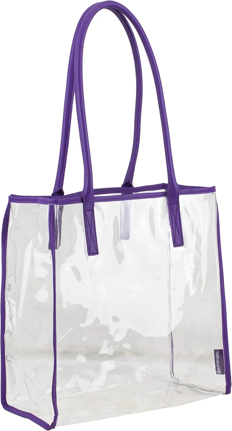 Eastsport Clear Handbag Bundle Set, Heavy Duty PVC Transparent See Through Daypack Tote Bag for College Workplace