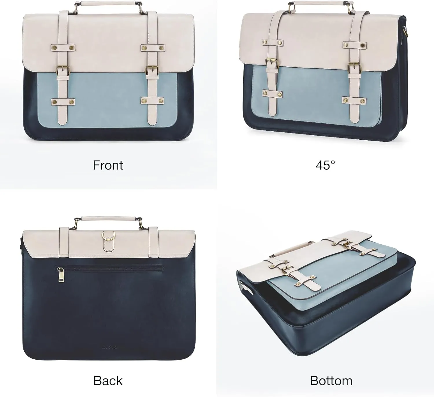 ECOSUSI Laptop Bag for Women Vegan Leather Messenger Bag Fashion Briefcase Backpack 15.6 inch Computer Satchel Bag