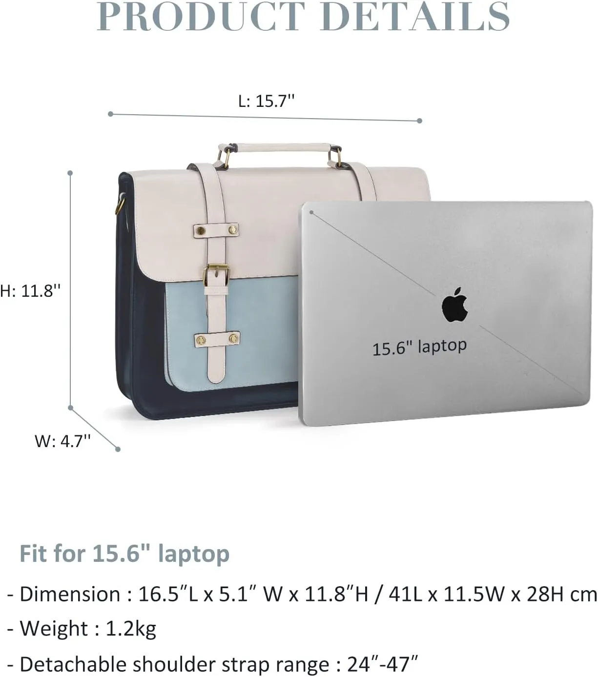 ECOSUSI Laptop Bag for Women Vegan Leather Messenger Bag Fashion Briefcase Backpack 15.6 inch Computer Satchel Bag