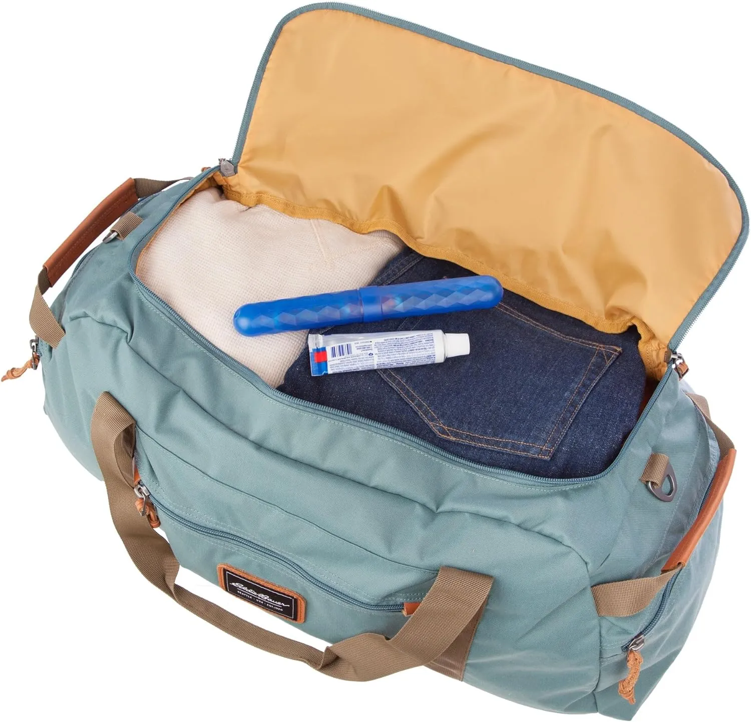 Eddie Bauer Bygone Duffel Weekend Travel | Lightweight | Rugged Polyester/Nylon | U-Shaped Main Compartment, Dragonfly, 45L