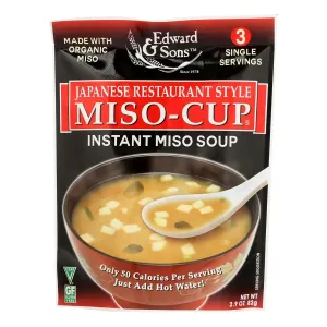Edward & Sons Miso Cup Japanese Restaurant Style, 2.9 Ounce Pouches (Pack of 6)