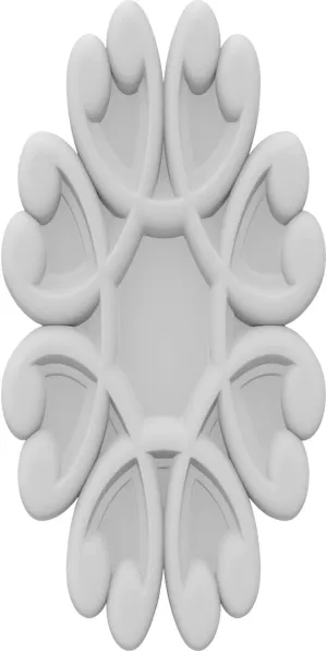 Ekena Millwork ROSC035X070AAPUF 3 1/2" W x 7" H x 5/8" P Large Alpha Rosette, White