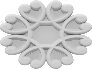 Ekena Millwork ROSC050X037AAPUF 5" W x 3 3/4" H x 3/8" P Medium Alpha Rosette, White