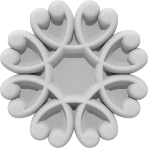 Ekena Millwork ROSC055X055AAPUF W x 5 1/2" H x 5/8" P Extra Large Alpha Rosette, White