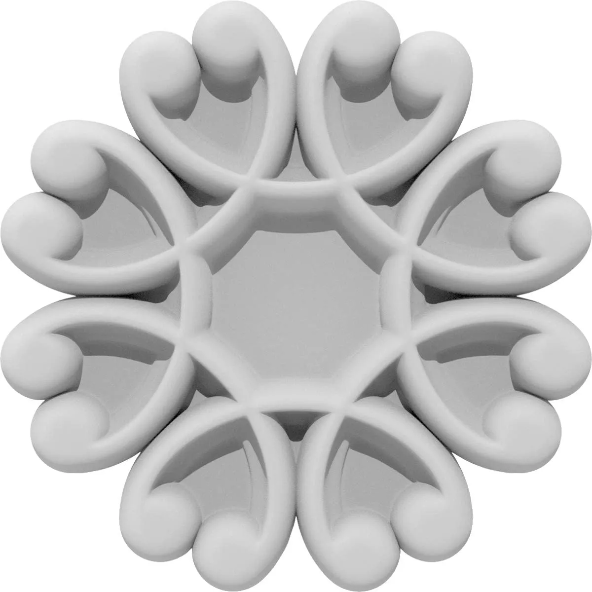 Ekena Millwork ROSC055X055AAPUF W x 5 1/2" H x 5/8" P Extra Large Alpha Rosette, White