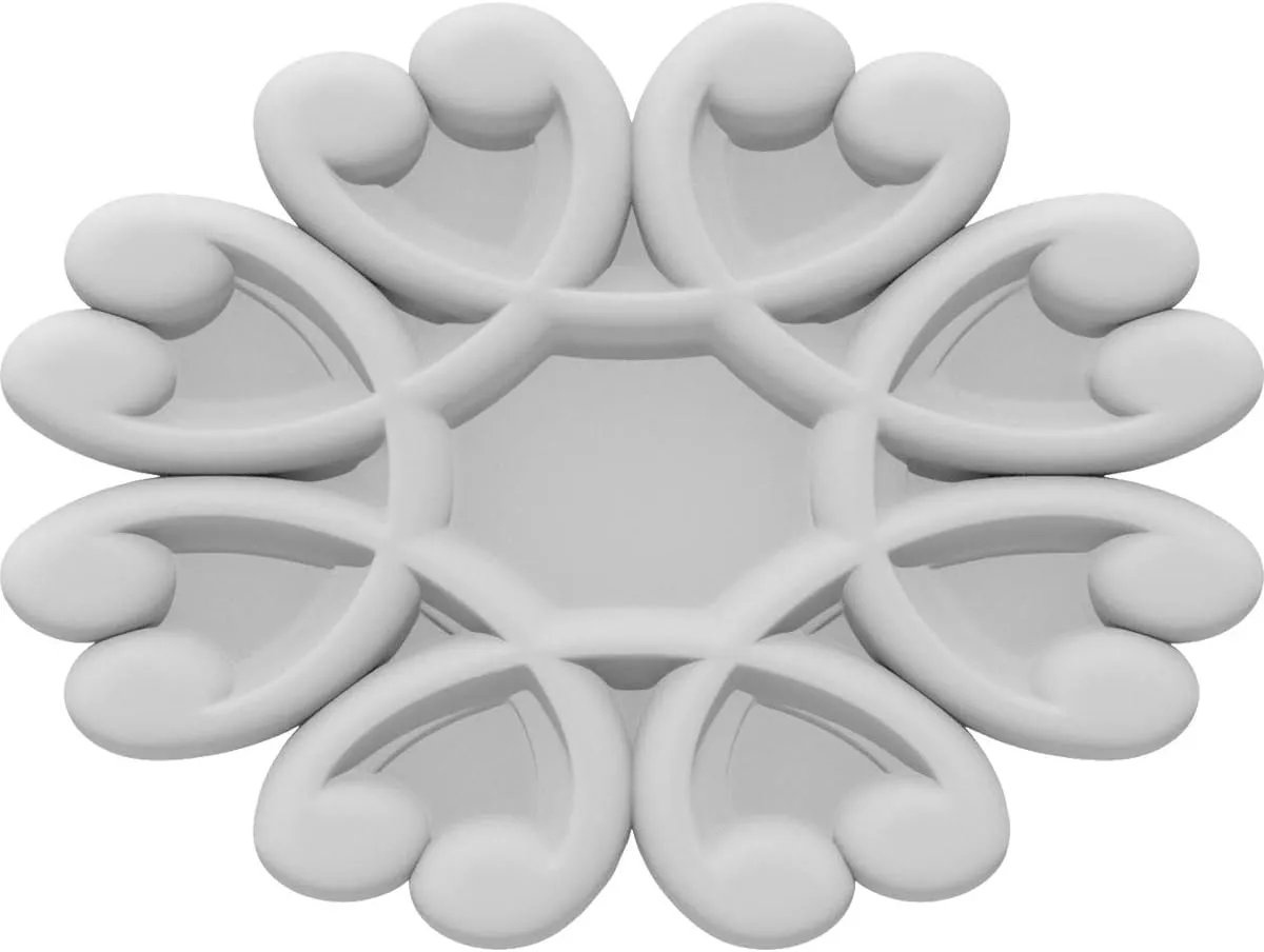 Ekena Millwork ROSC080X060AAPUF 8" W x 6" H x 5/8" P Jumbo Alpha Rosette, White