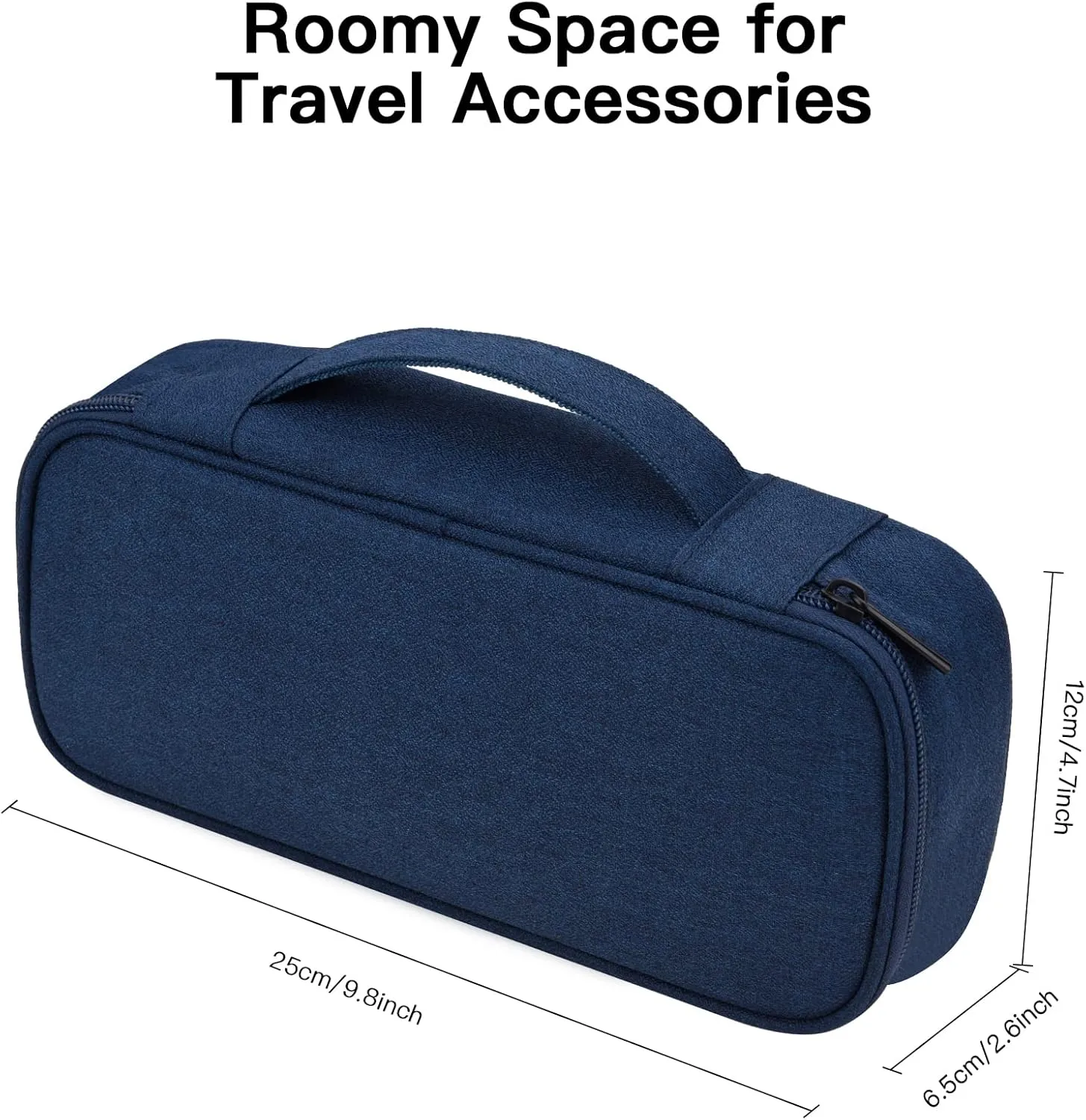 Electronics Organizer Travel Case, Carrying Pouch Bag for Travel Essentials, for Cable, Charging Cord, External Hard Drive, Portable Power Bank (Navy Blue)