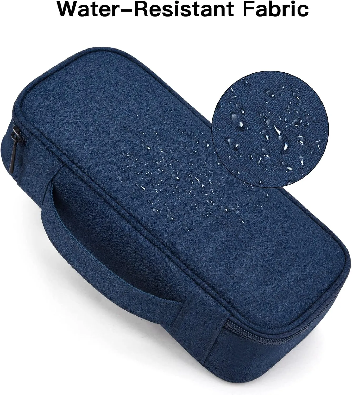 Electronics Organizer Travel Case, Carrying Pouch Bag for Travel Essentials, for Cable, Charging Cord, External Hard Drive, Portable Power Bank (Navy Blue)