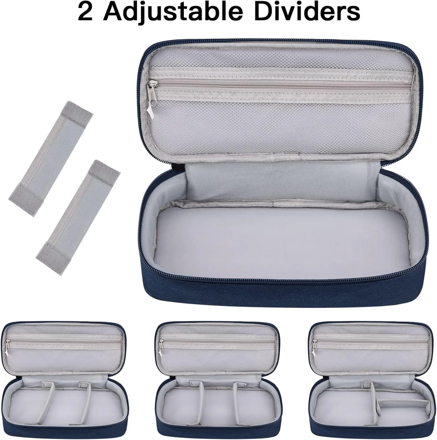 Electronics Organizer Travel Case, Carrying Pouch Bag for Travel Essentials, for Cable, Charging Cord, External Hard Drive, Portable Power Bank (Navy Blue)