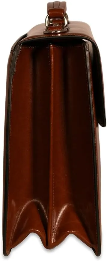 Elements Double Gusset Flap Over Briefcase #4402 (Cognac)