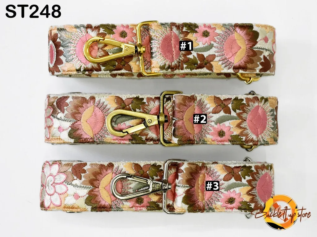 Embroidered Detachable Guitar Strap Crossbody Strap for Purses Bags Embroidery Replacement Messenger Strap Boho Tote Handbag Strap Gift Mom