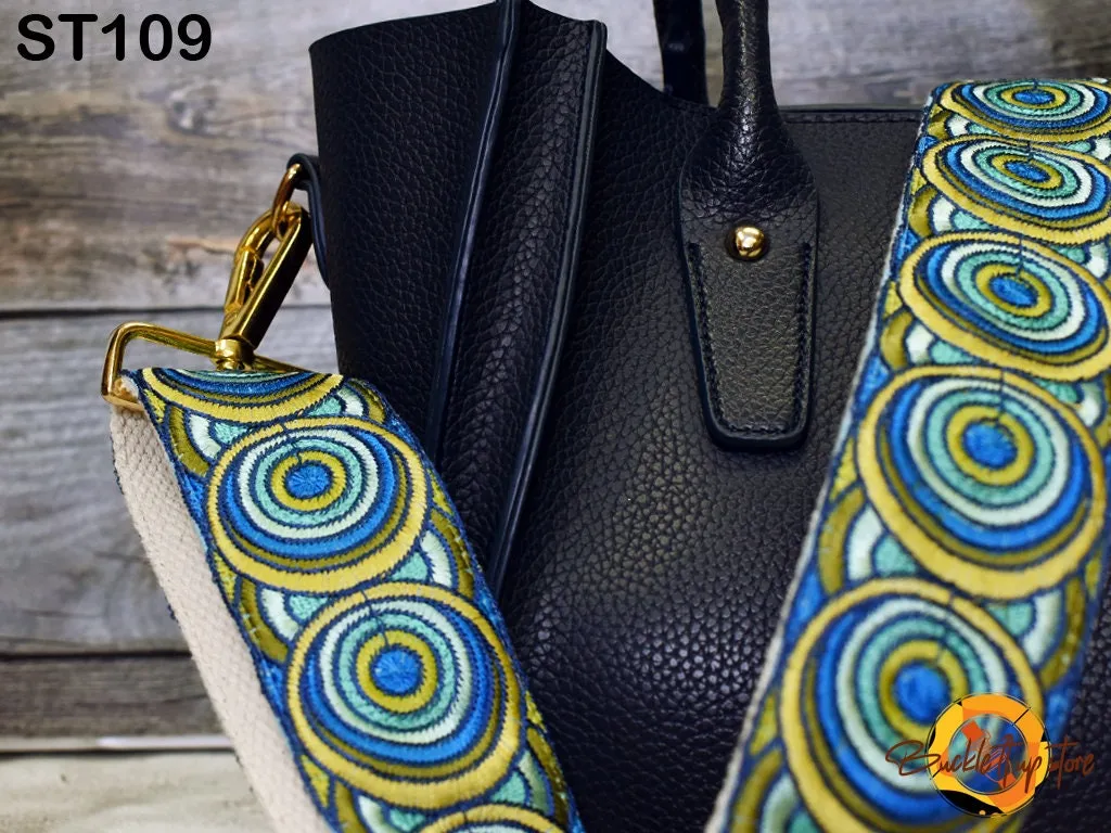 Embroidered Purse Strap Crossbody Strap for Purses Boho Bags Strap Embroidery Replacement Strap Boho Guitar Strap Handbag Strap gift for mom