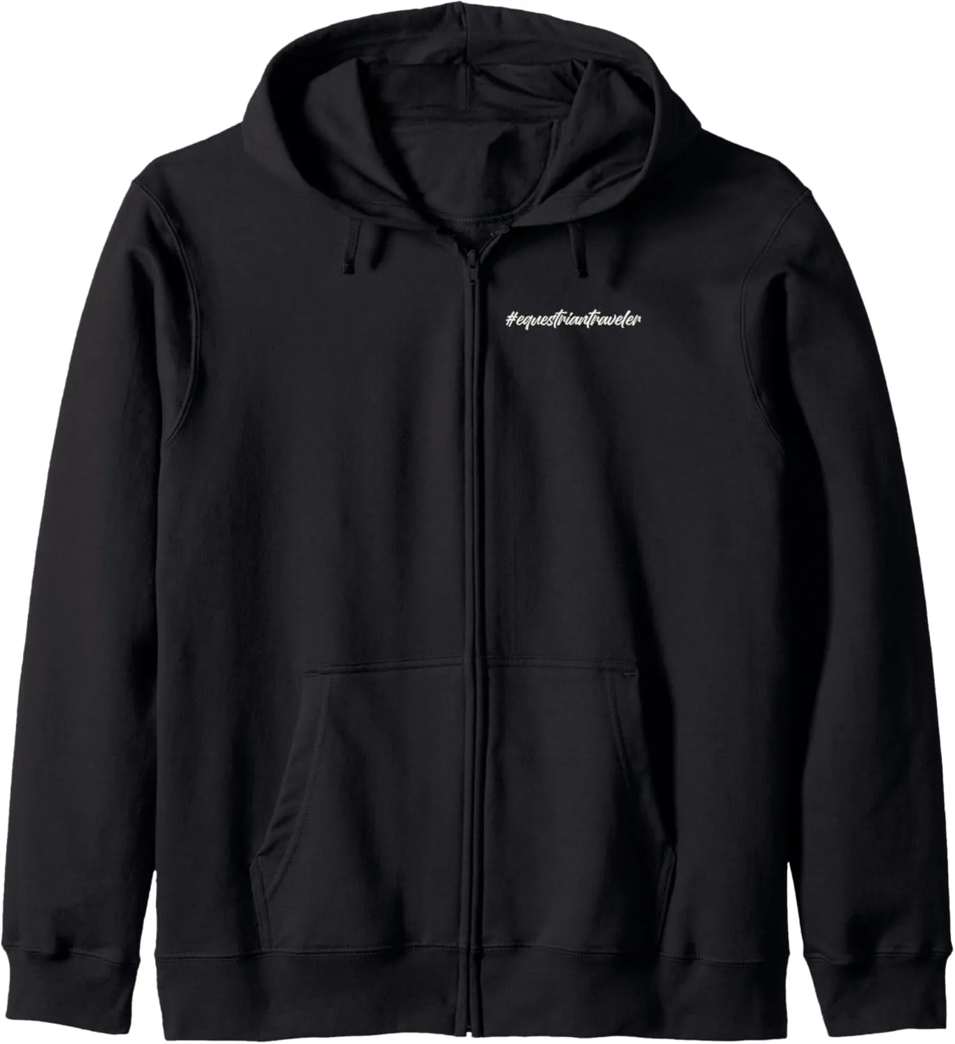 #equestriantraveler holidays Hashtag horseback horse travel Zip Hoodie