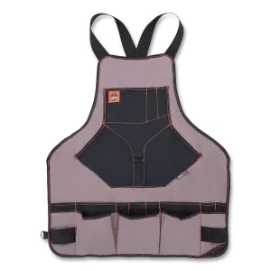 ergodyne® Arsenal 5704 Canvas Tool Apron, 22 Compartments, 25.5 x 28, Canvas, Gray