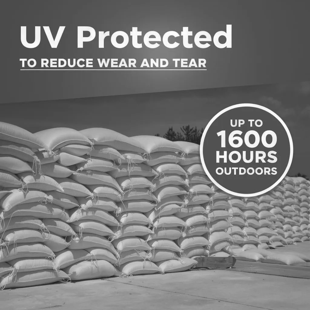eSANDBAGS. Heavy Duty Sandbags with Tie Strings | Empty Woven Polypropylene Bags for Flood Control, UV Resistant, 50 lb Capacity, 14x26 inches, (50 empty eSandbags)