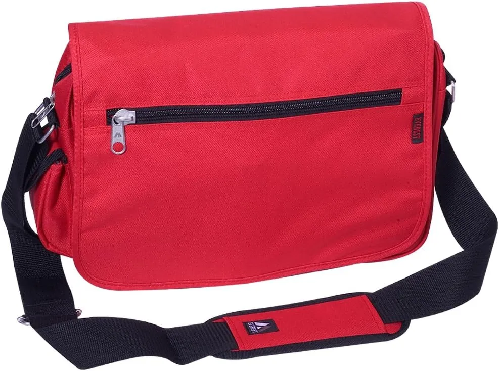 Everest Luggage Casual Messenger Briefcase, Red, Red, One Size
