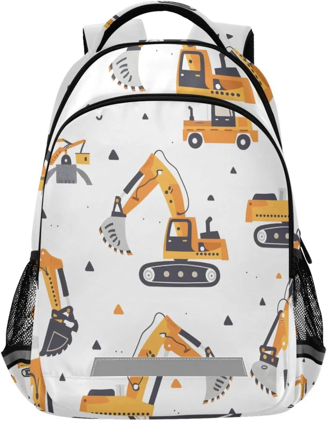 Excavating Machinery School Backpack for Girls Boys Elementary Middle School Book Bag Teens Kids Casual Travel Daypack Student Knapsack