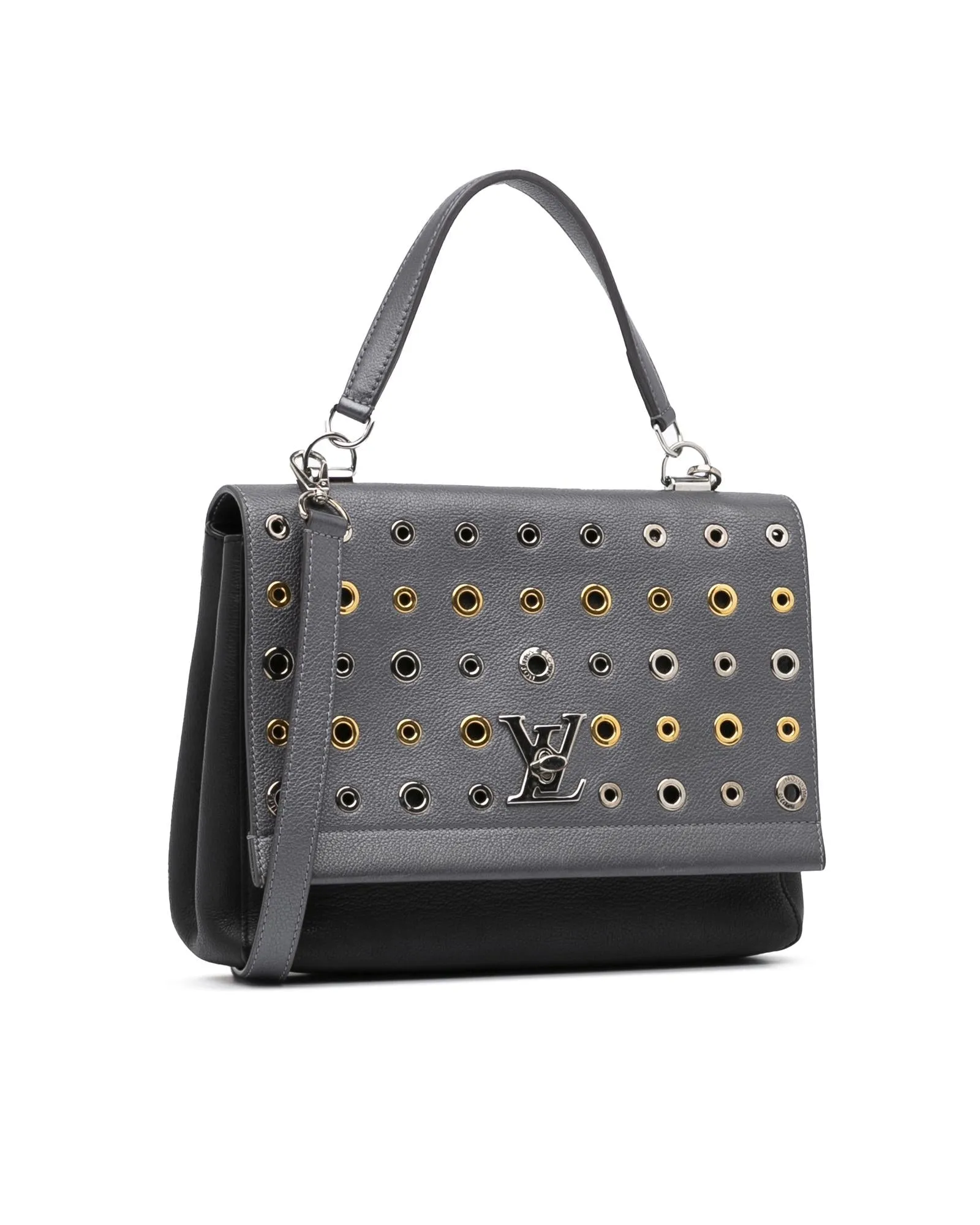 EyeLet Grey Leather Handbag