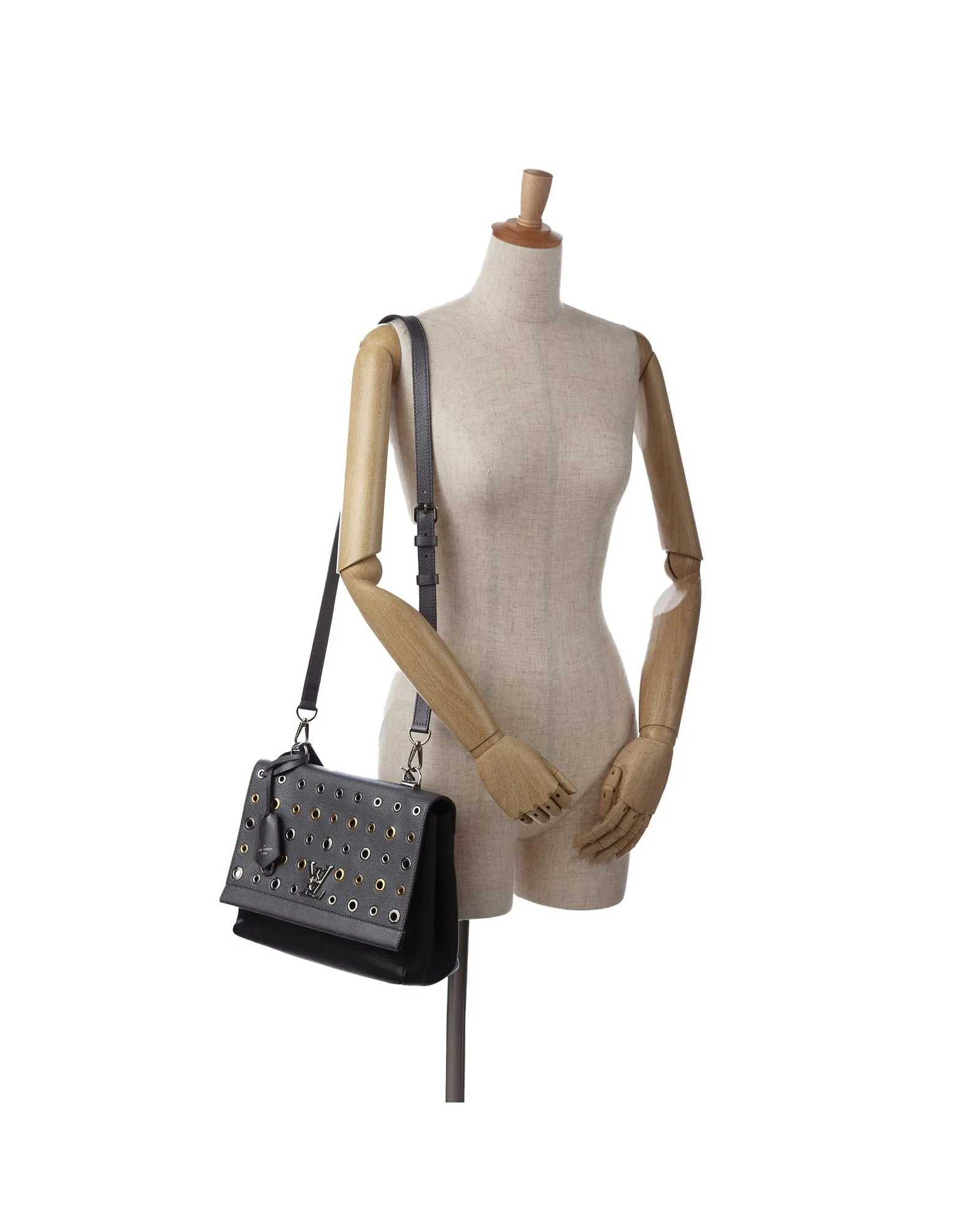 EyeLet Grey Leather Handbag