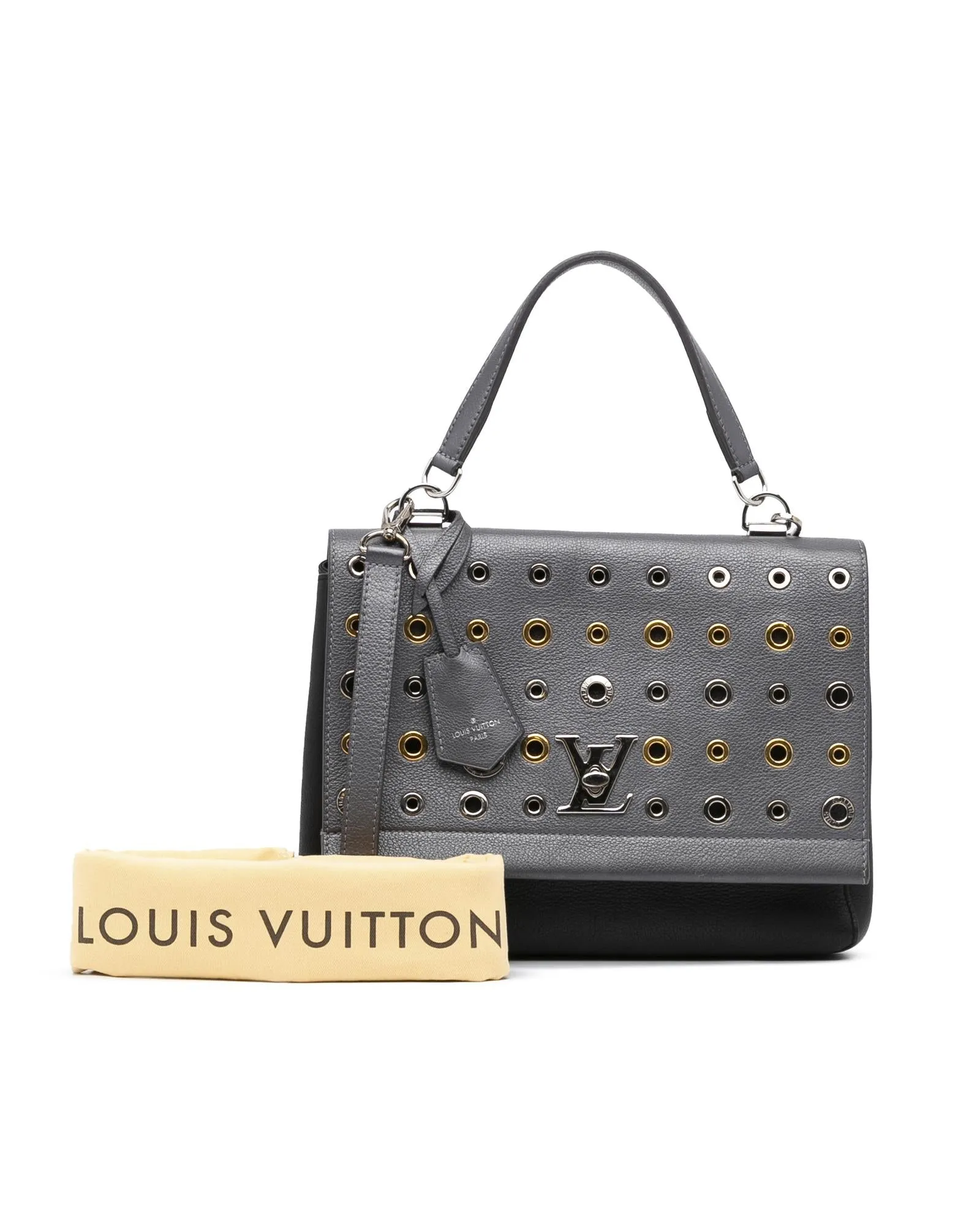 EyeLet Grey Leather Handbag