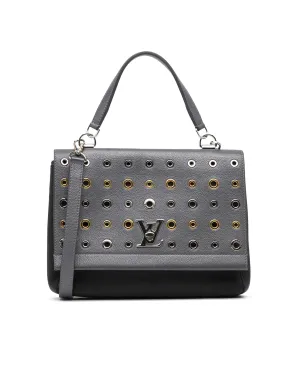 EyeLet Grey Leather Handbag