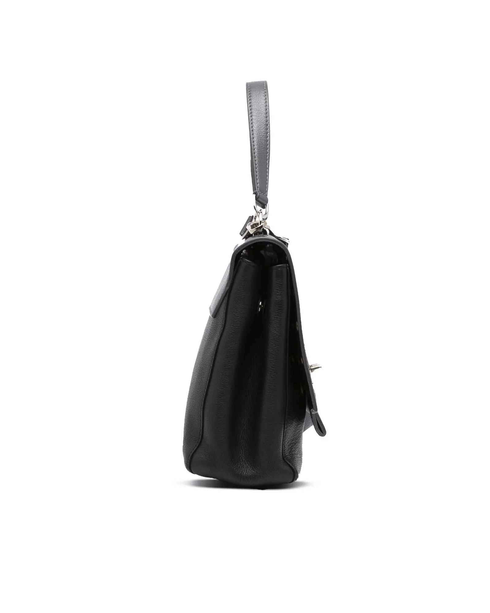 EyeLet Grey Leather Handbag