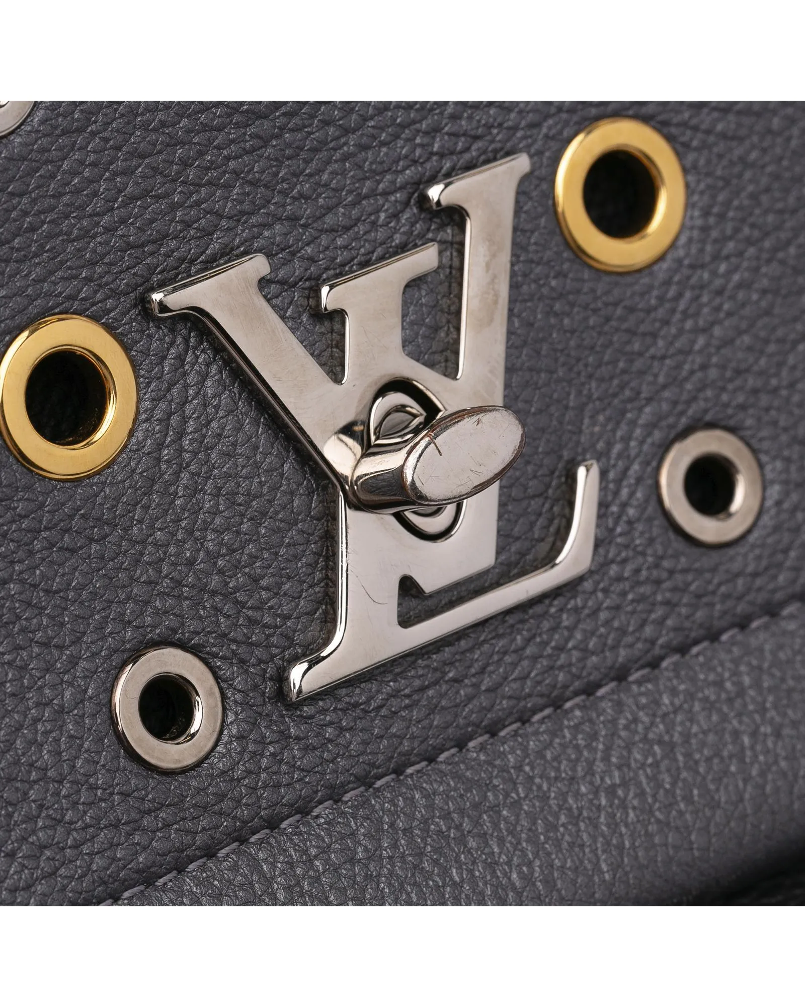 EyeLet Grey Leather Handbag