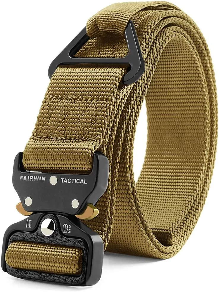 FAIRWIN Men's Tactical Belt, Rigger Belt, Utility Nylon Web Waist Work Belt for Men with V-ring Quick-Release Buckle