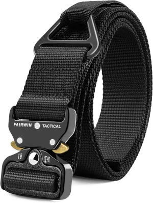 FAIRWIN Men's Tactical Belt, Rigger Belt, Utility Nylon Web Waist Work Belt for Men with V-ring Quick-Release Buckle