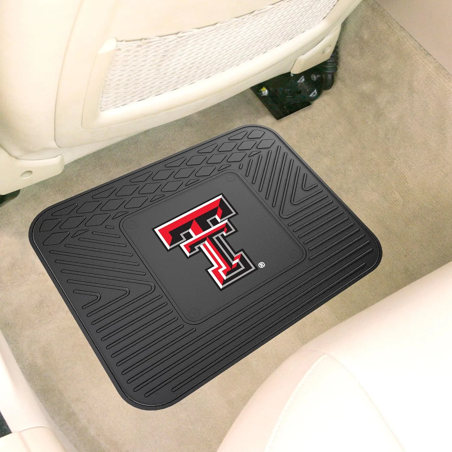 FANMATS 10067 Texas Tech Red Raiders Back Row Utility Car Mat - 1 Piece - 14in. x 17in., All Weather Protection, Universal Fit, Molded Team Logo