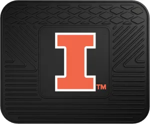 FANMATS 10071 Illinois Illini Back Row Utility Car Mat - 1 Piece - 14in. x 17in., All Weather Protection, Universal Fit, Molded Team Logo