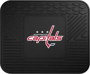 FANMATS 10786 Washington Capitals Back Row Utility Car Mat - 1 Piece - 14in. x 17in., All Weather Protection, Universal Fit, Molded Team Logo