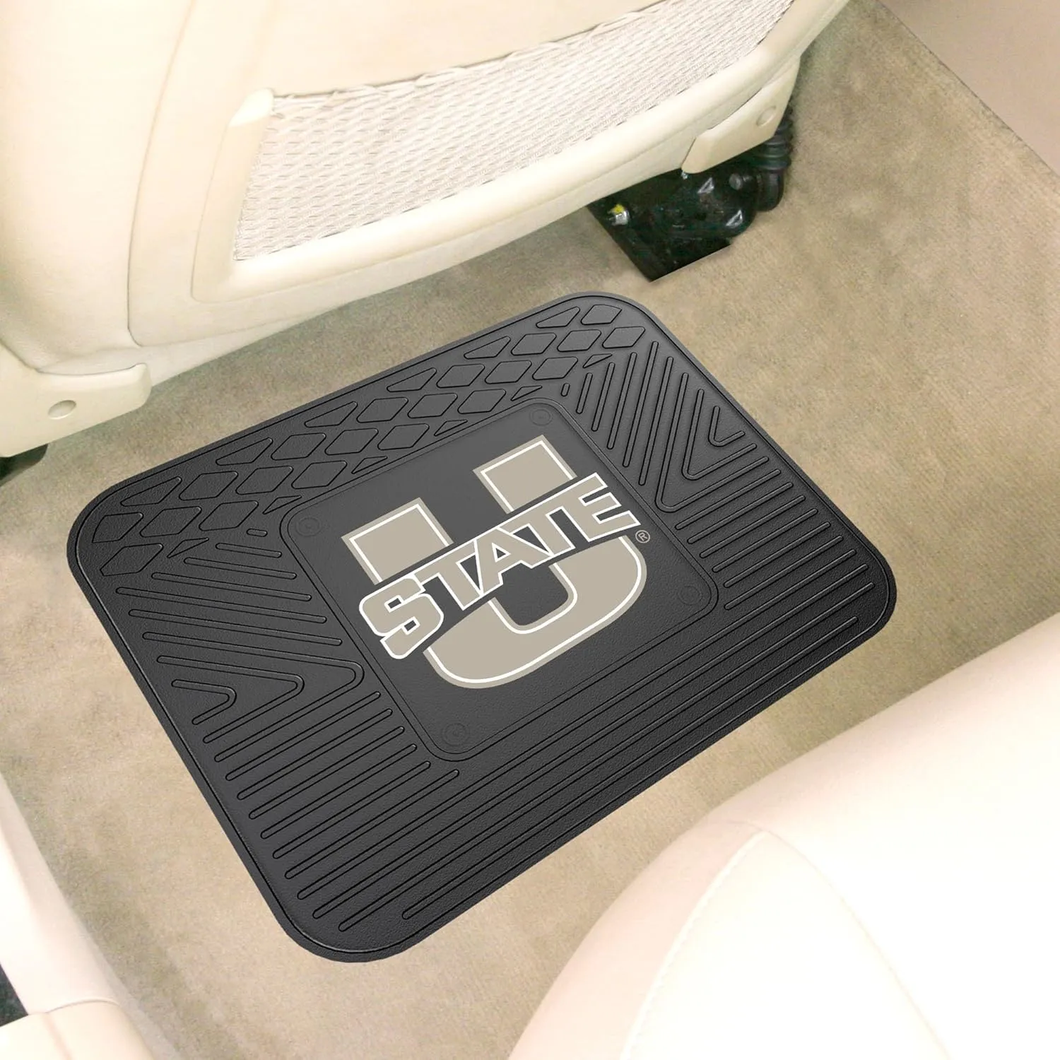 FANMATS 11845 Utah State Aggies Back Row Utility Car Mat - 1 Piece - 14in. x 17in., All Weather Protection, Universal Fit, Molded Team Logo