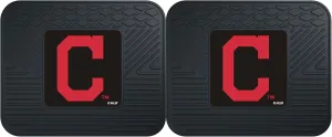 FANMATS 12330 MLB Cleveland Indians Back Row Utility Car Mats - 2 Piece Set, 14in. x 17in., All Weather Protection, Universal Fit, Deep Resevoir Design, Molded Team Logo
