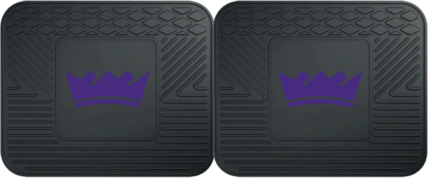 FANMATS 12387 NBA Sacramento Kings Back Row Utility Car Mats - 2 Piece Set, 14in. x 17in., All Weather Protection, Universal Fit, Deep Resevoir Design, Molded Team Logo