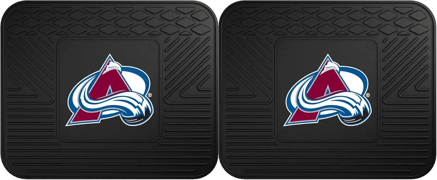 FANMATS 12418 NHL Colorado Avalanche Back Row Utility Car Mats - 2 Piece Set, 14in. x 17in., All Weather Protection, Universal Fit, Deep Resevoir Design, Molded Team Logo