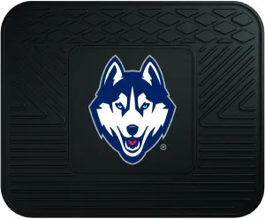 FANMATS 13264 University of Connecticut Huskies Rear Second Row Vinyl Heavy Duty Utility Mat , Black, 14"x17"
