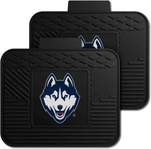 FANMATS 13265 NCAA UConn Huskies Back Row Utility Car Mats - 2 Piece Set, 14in. x 17in., All Weather Protection, Universal Fit, Deep Resevoir Design, Molded Team Logo