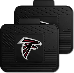 FANMATS NFL - Atlanta Falcons 2 Rear Seat Utility Mats | Black | 14"x17" | Falcon Primary Logo